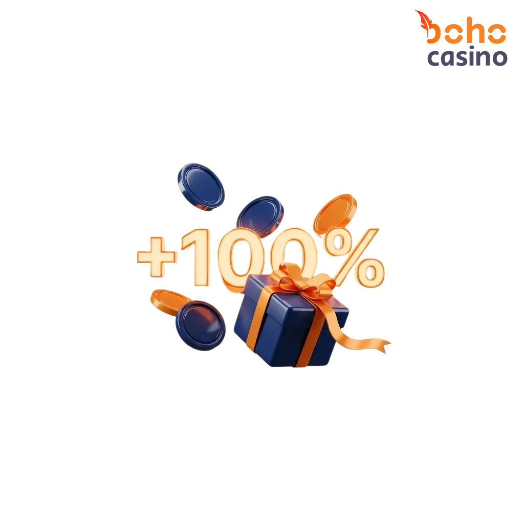 Australian player activating Boho Casino welcome bonus offer on laptop showing slots and promotional package details