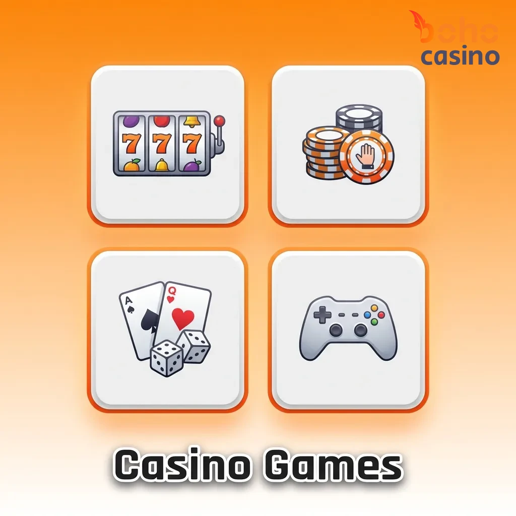 Casino gaming interface showing variety of games including pokies, table games, and live dealer options on multiple devices