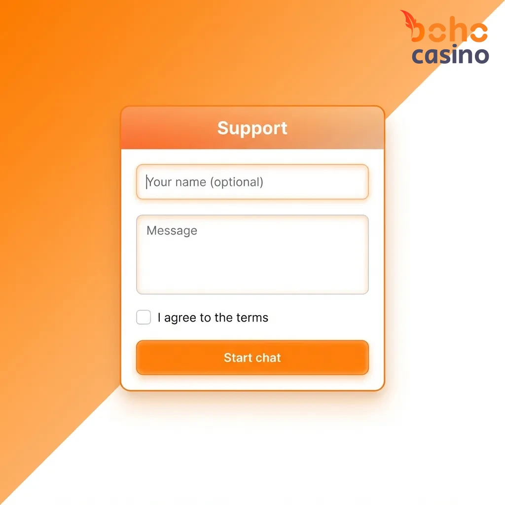 Boho Casino customer service contact methods including 24/7 live chat, email, Telegram, and Australian phone support