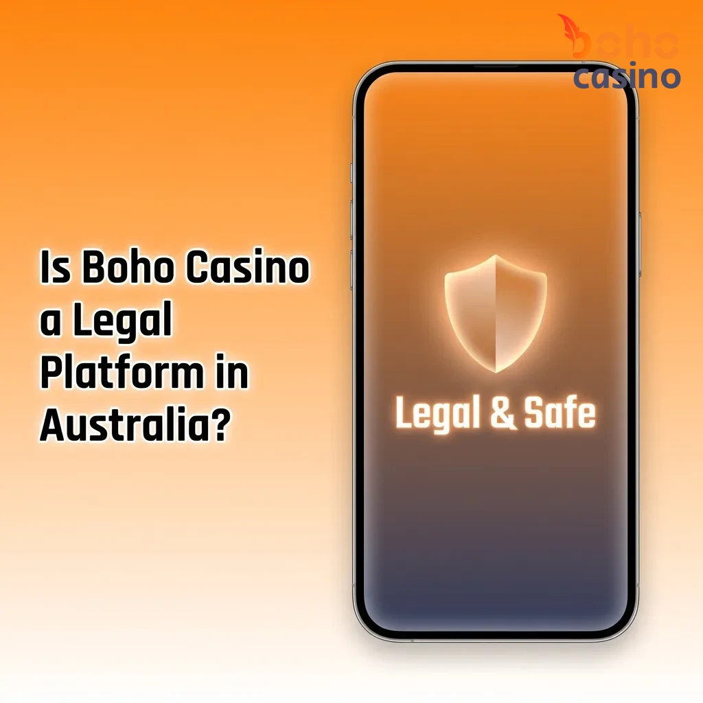 Boho Casino legal status in Australia with Curacao license and responsible gaming features displayed
