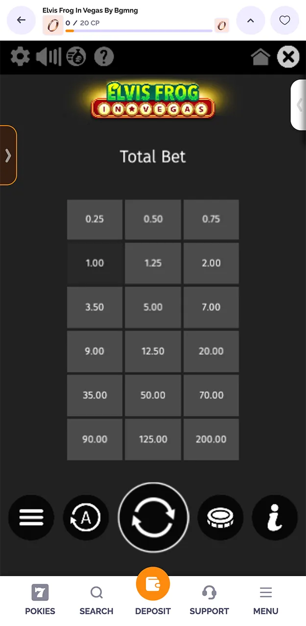 Find out the possible bet sizes for slots at Boho Casino.