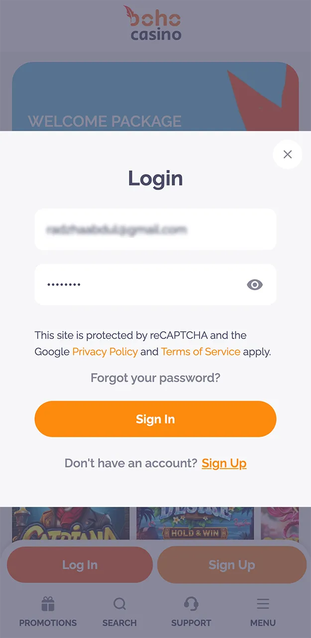Logging into your account on the Boho Casino website is intuitive and straightforward, so you shouldn’t have any trouble.